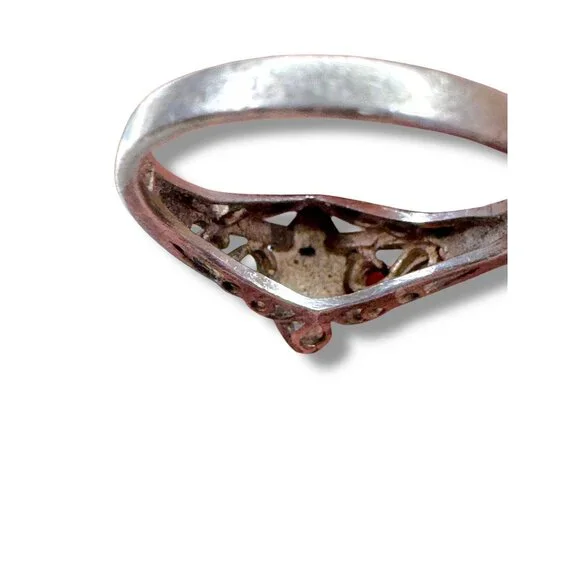 Sterling Silver Malachite Ring Size 5 - Picture 6 of 8